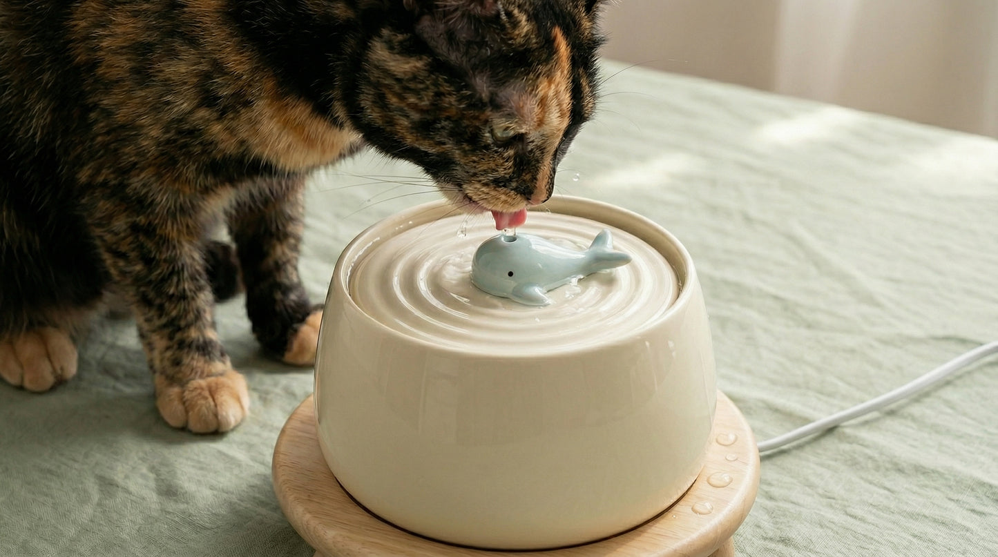 Whale Ceramic Cat Water Fountain