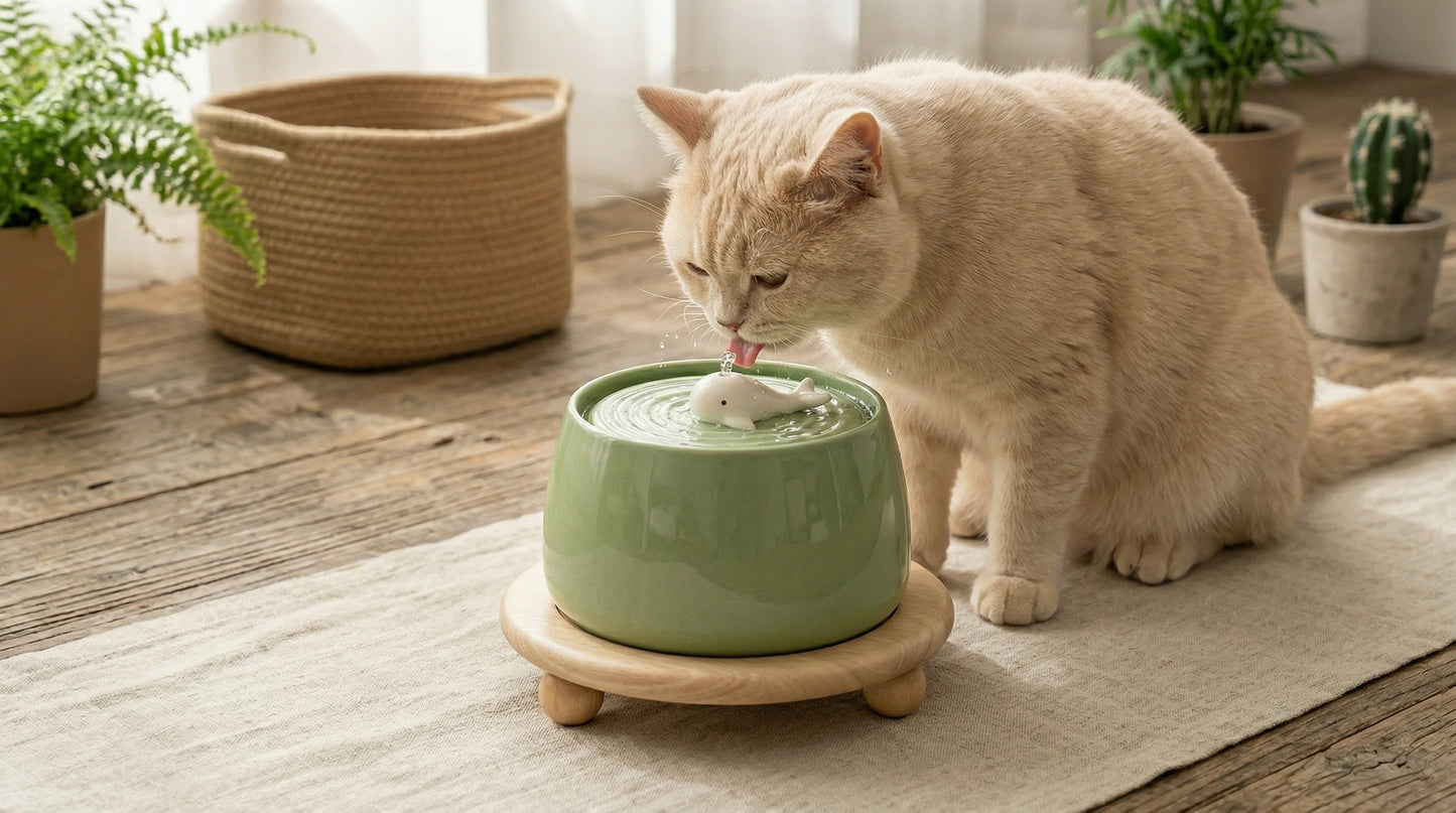 Whale Ceramic Cat Water Fountain