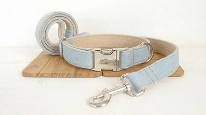 Denim Dog Leash & Collar Set