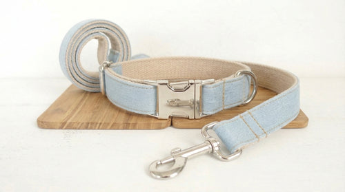 Denim Dog Leash & Collar Set