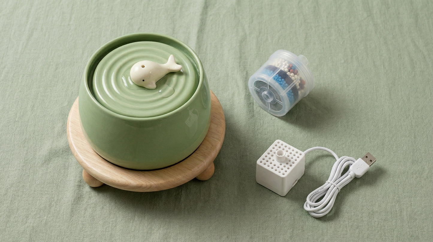 Whale Ceramic Cat Water Fountain